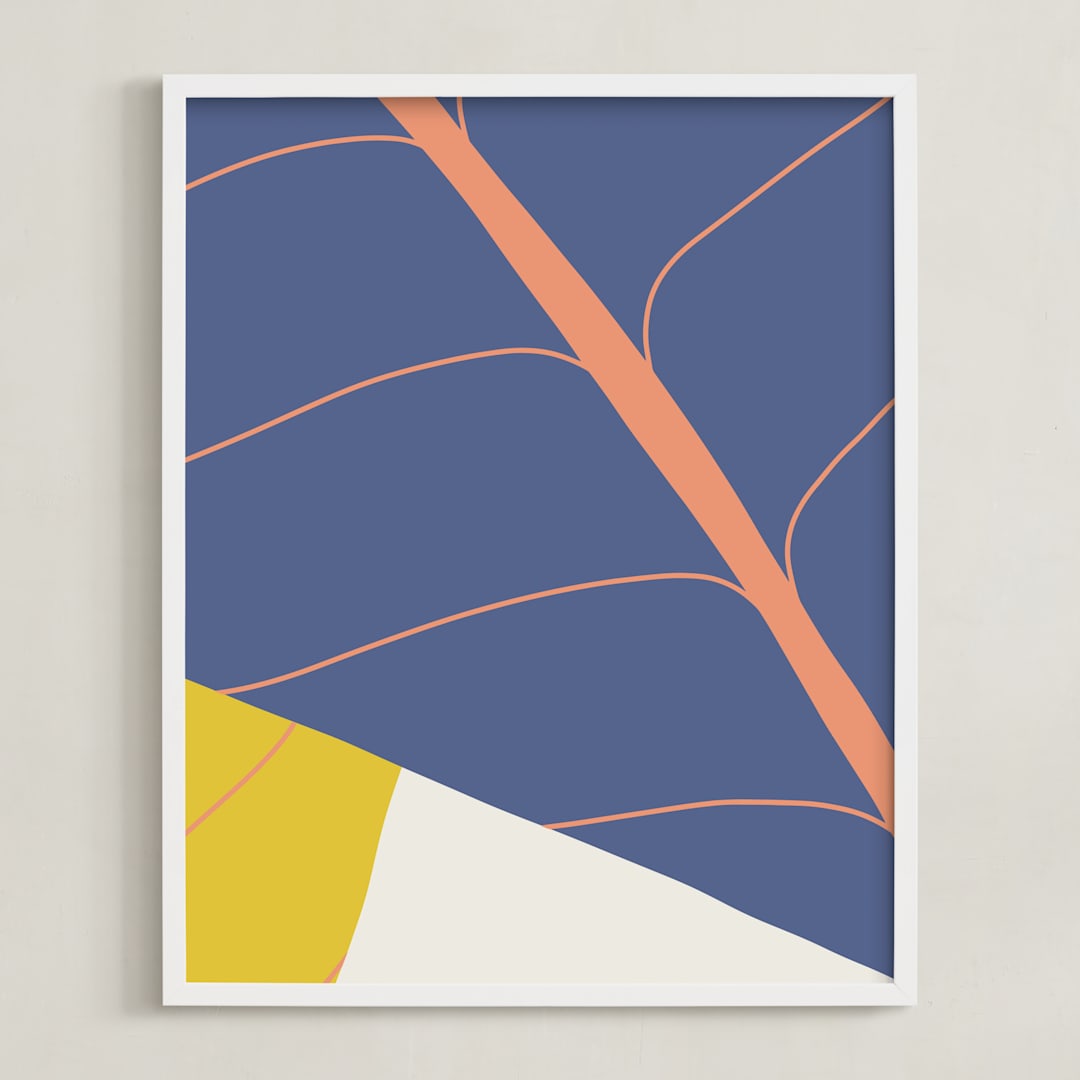 "Abstract Leaves" - Art Print in Twilight by Alicia Schultz - Framed