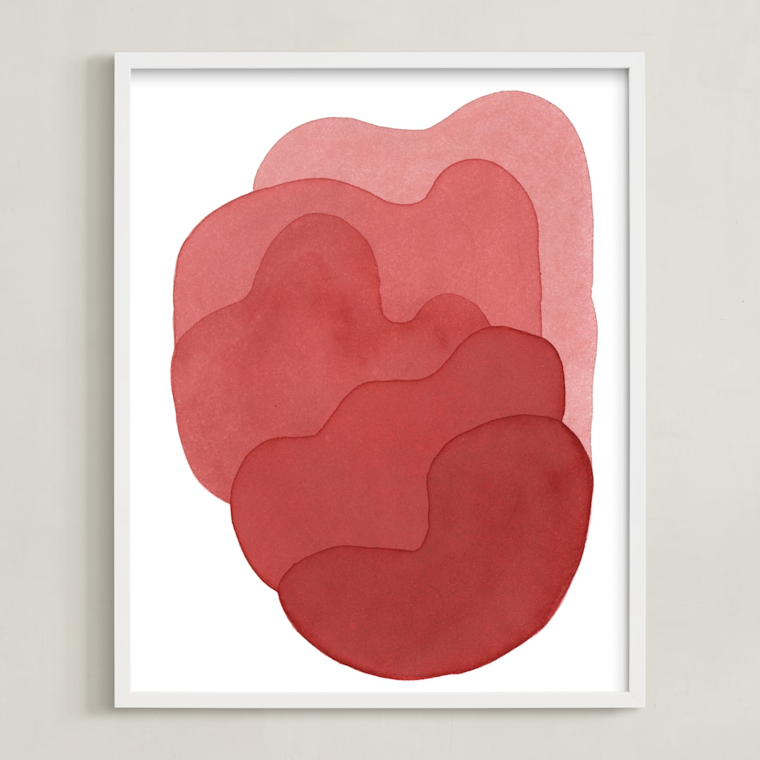 "pink composite" - Art Print in coral by Kelly Witmer - Framed