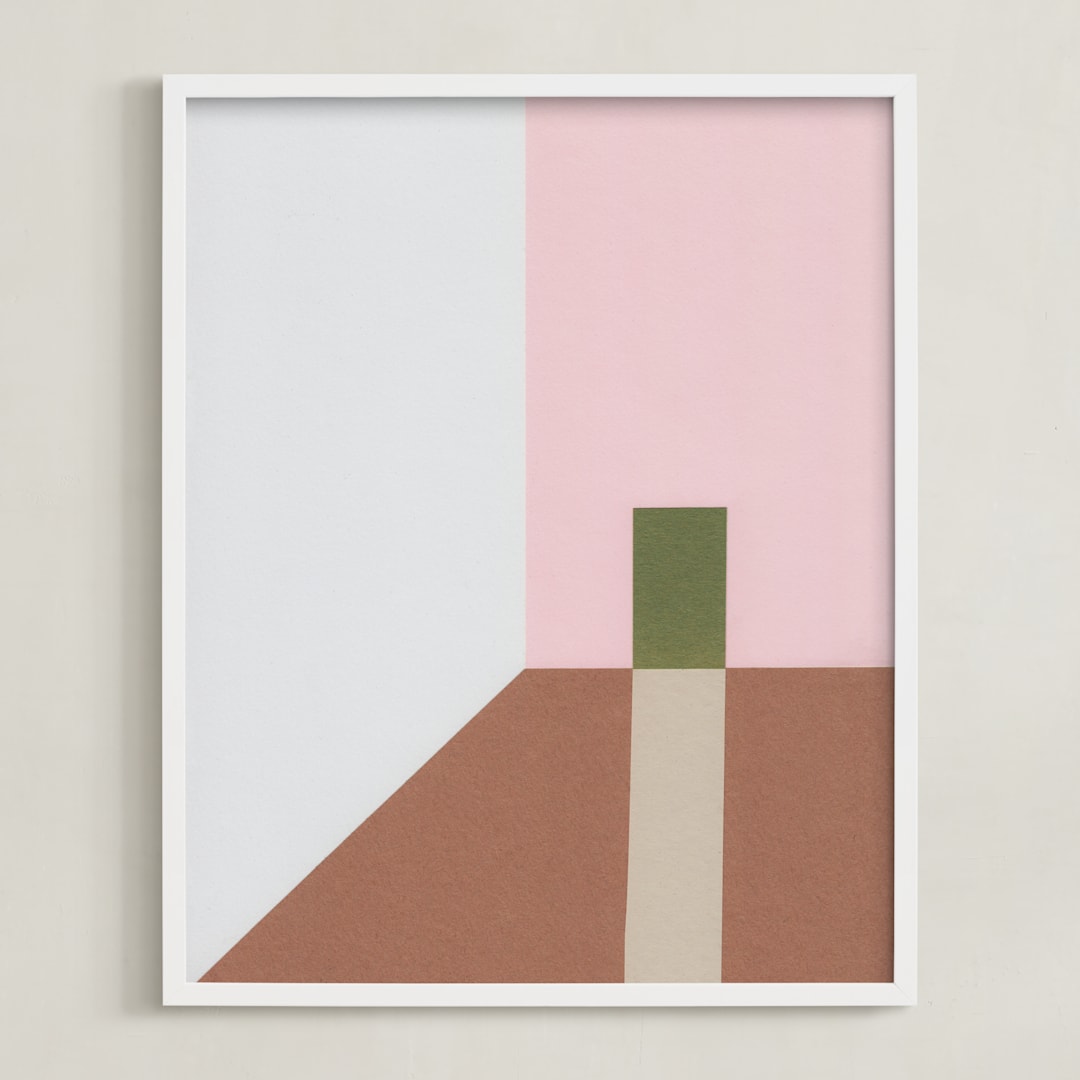 "Room Walls" - Art Print in Dusty Pink by Elliot Stokes - Framed