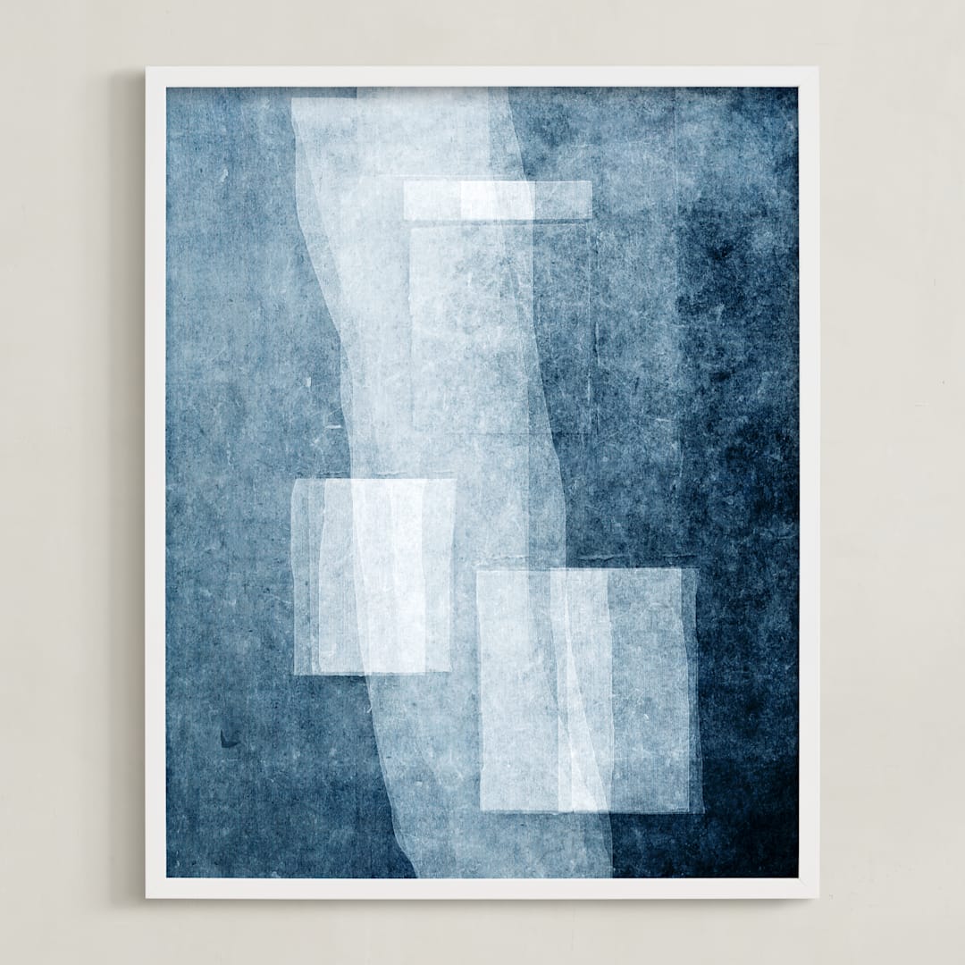 "Sealed Memories" - Art Print in Misty Indigo by Debra Pruskowski - Framed