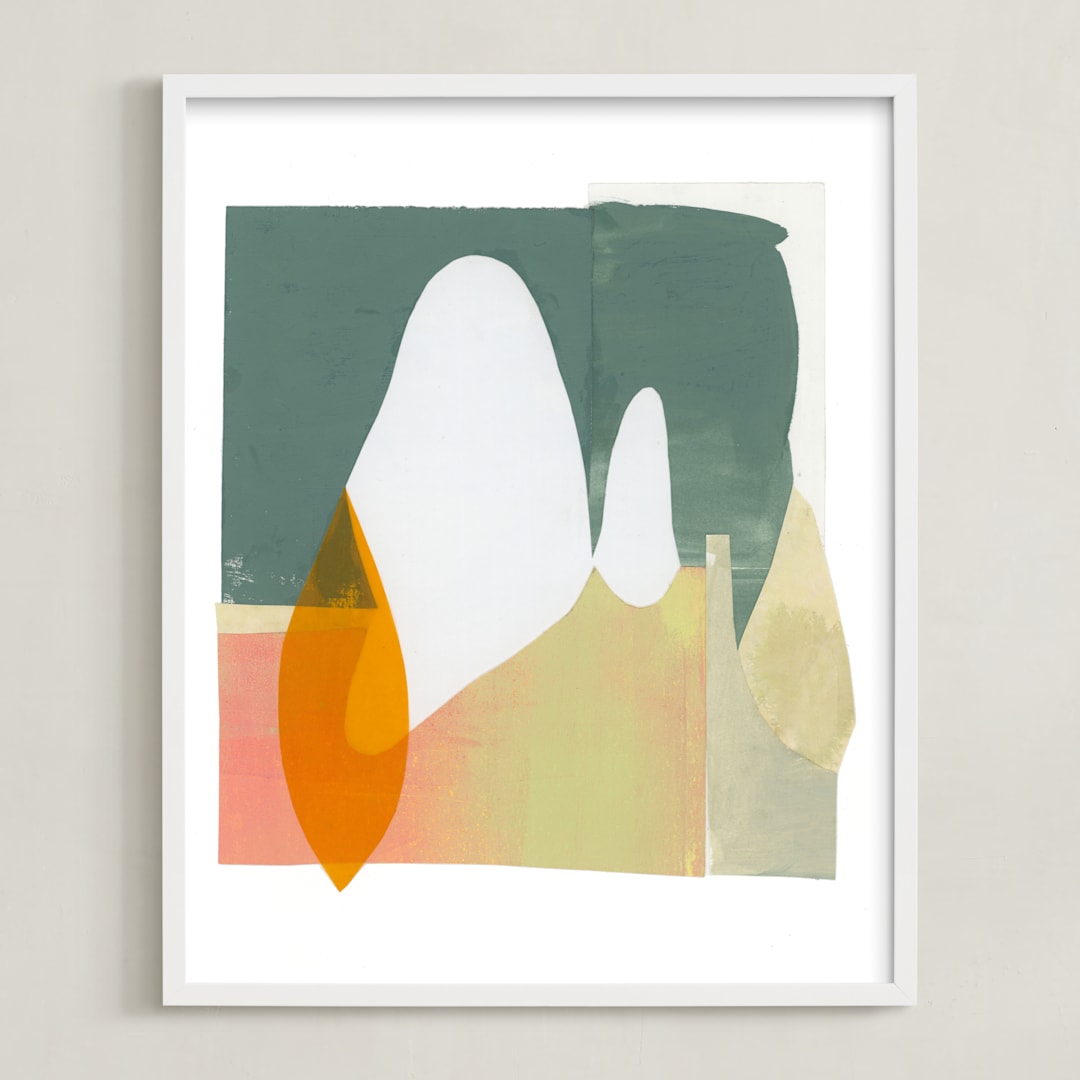 "Things unsaid 2" - Art Print in Leaf Green by Erin McCluskey Wheeler - Framed