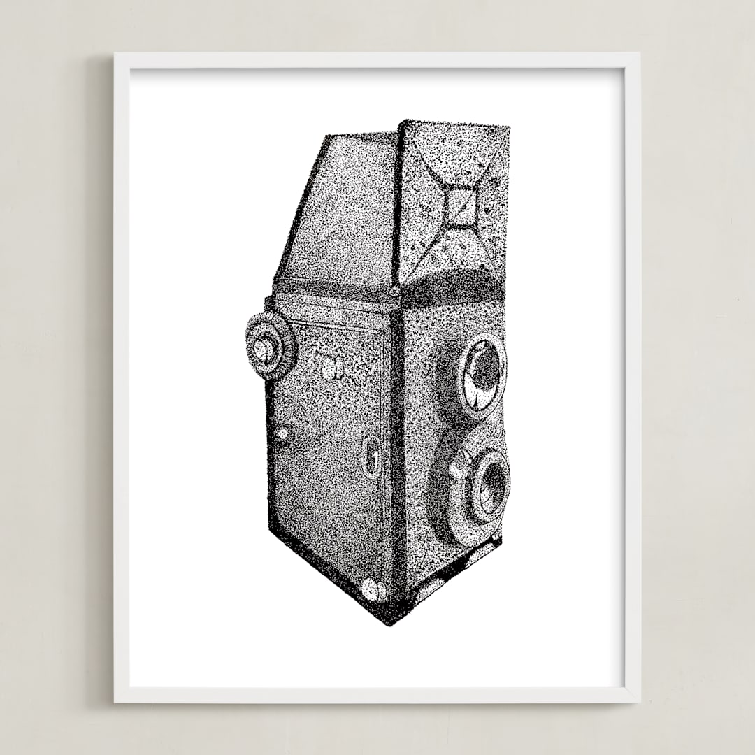 "Camera Illustration" - Art Print in Midnight by Nicole Winn - Framed