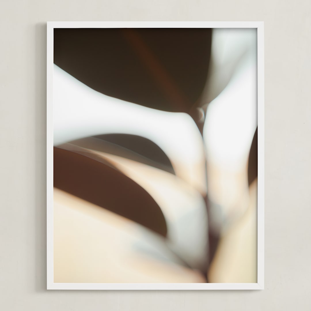 "ficus I" - Art Print in Cream by Anastasia Makarova - Framed