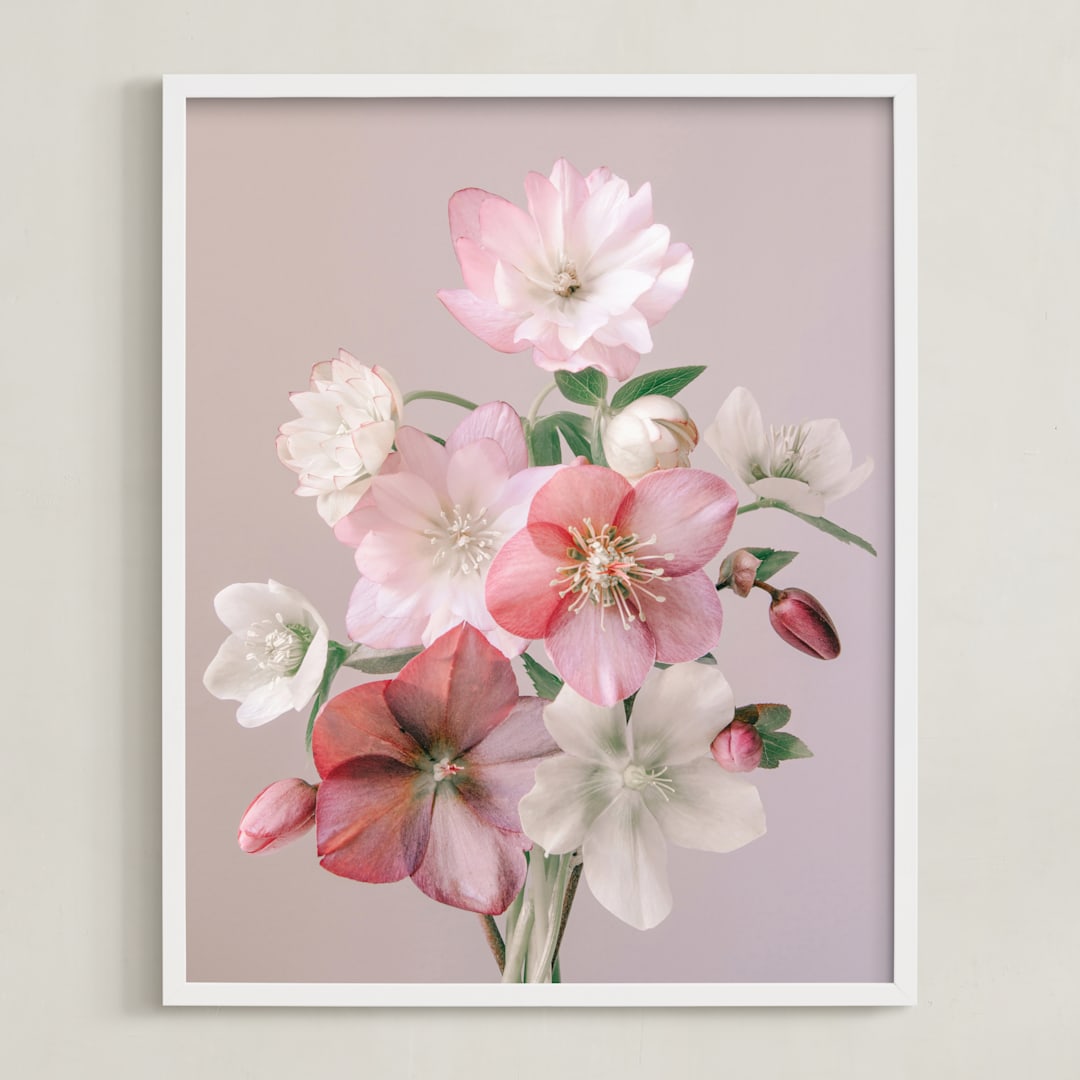 "Odette" - Art Print in Mauve by Ali Lanenga - Framed
