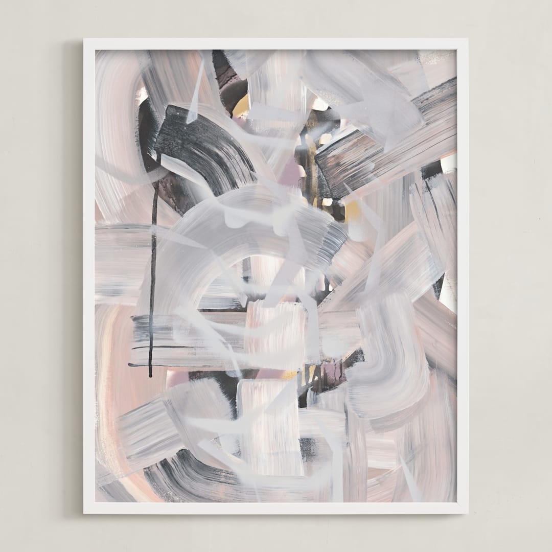"Pastel Weave" - Art Print in Pastel by Angela Simeone - Framed