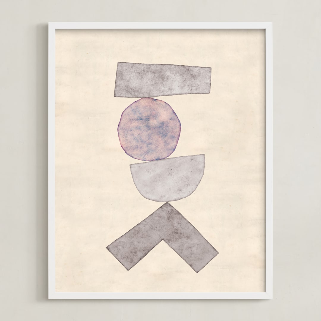 "Tipping Point" - Art Print in Muted Rose by Kara Kosaka - Framed