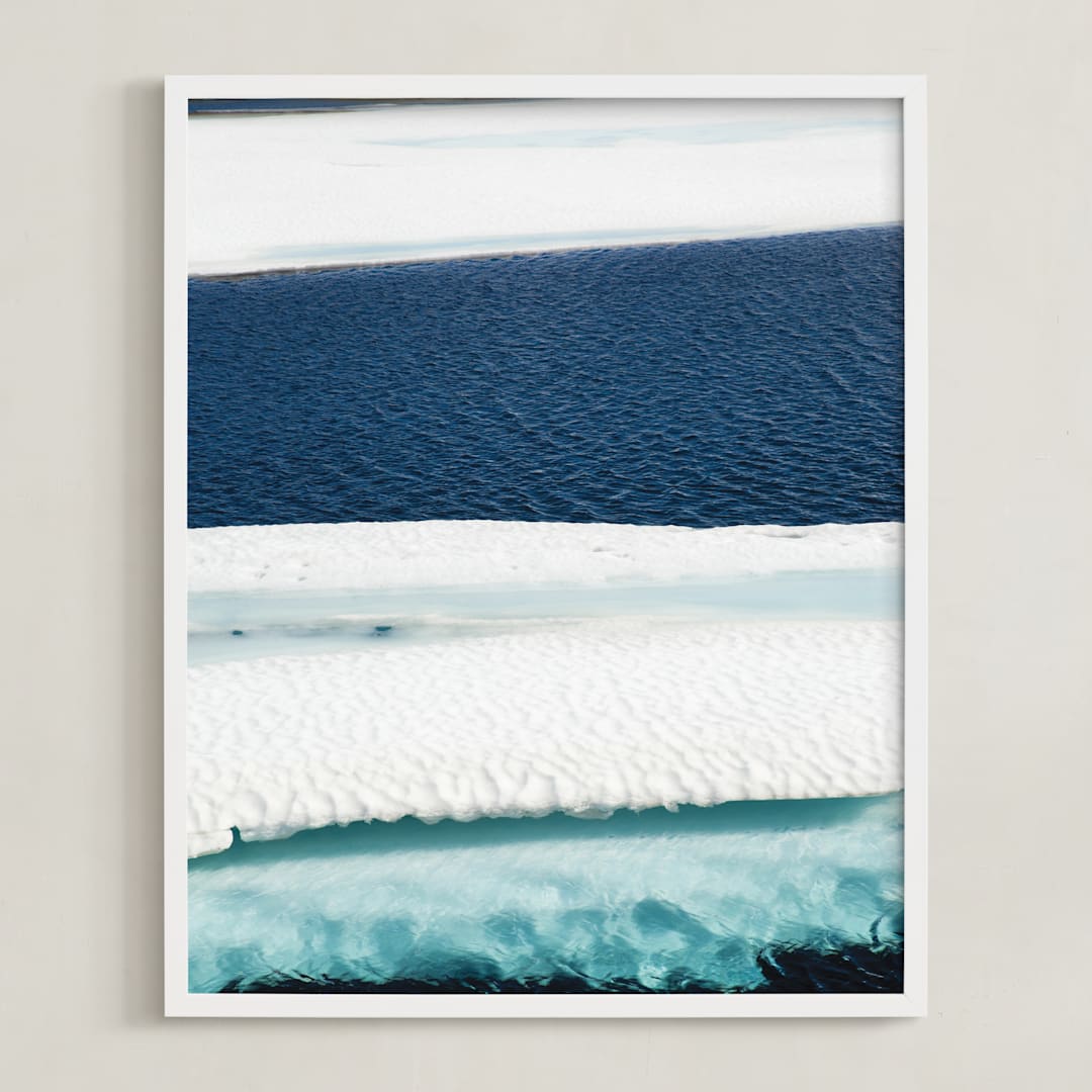 "Brush in turquoise" - Art Print in glacier teal by Van Tsao - Framed