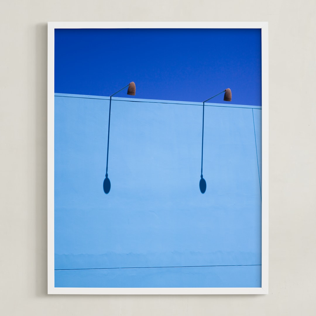 "Blues!" - Art Print in Vibrant Teal Blue by Diana K. Garrett - Framed