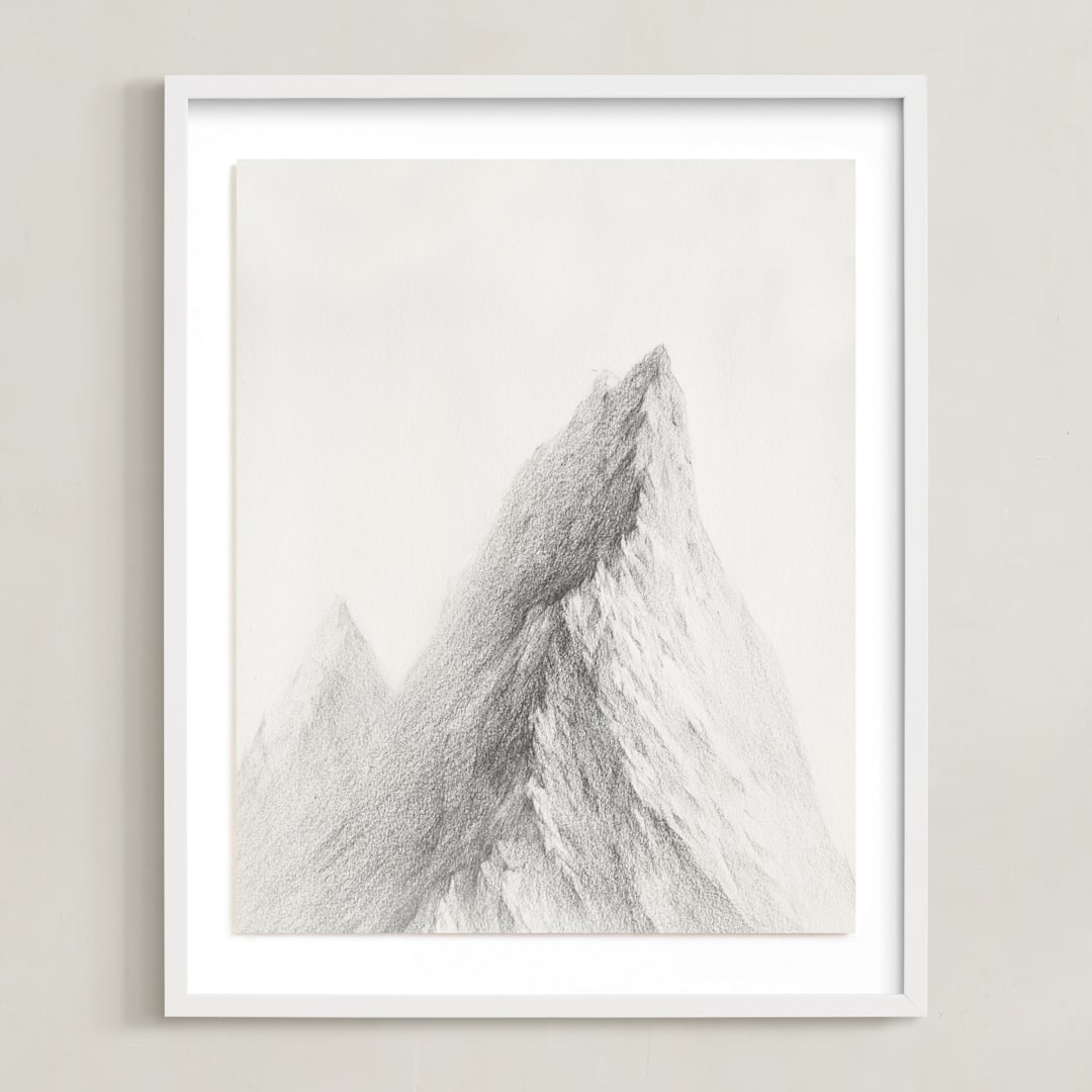 "Mt. Winterfell" - Art Print in Mountain Silver by jinseikou - Framed