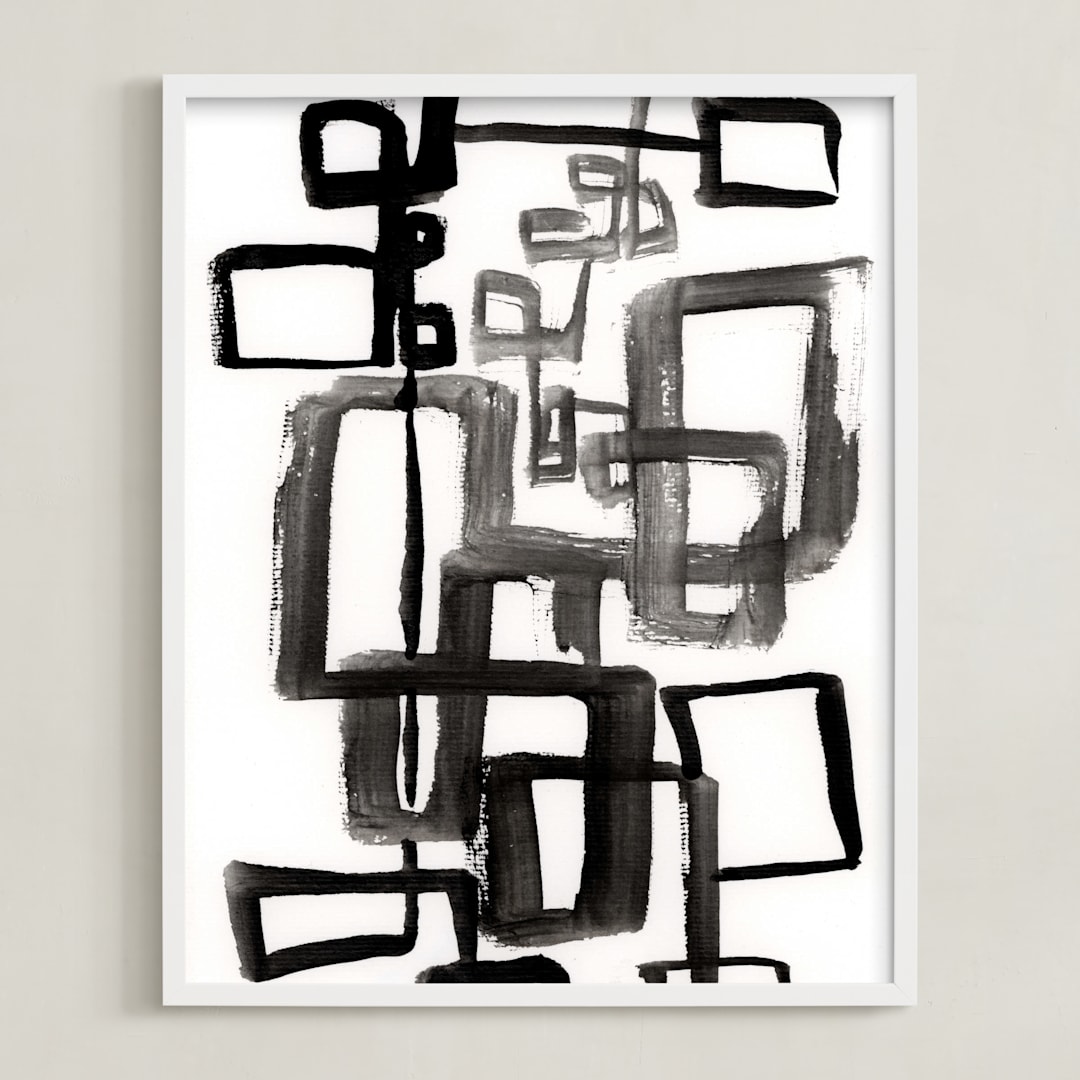 "Alternative Paths" - Art Print in Extreme Black by Bethania Lima - Framed