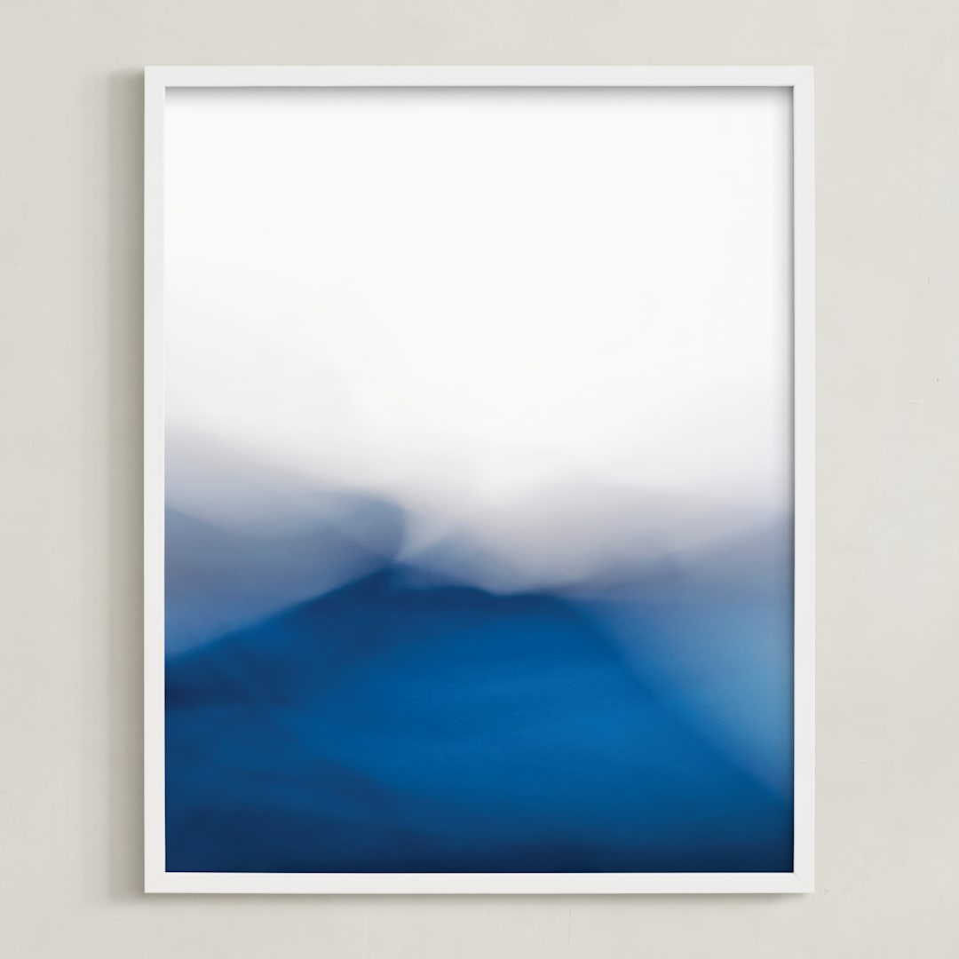 "Mirage" - Art Print in Navy by Karen Kardatzke - Framed