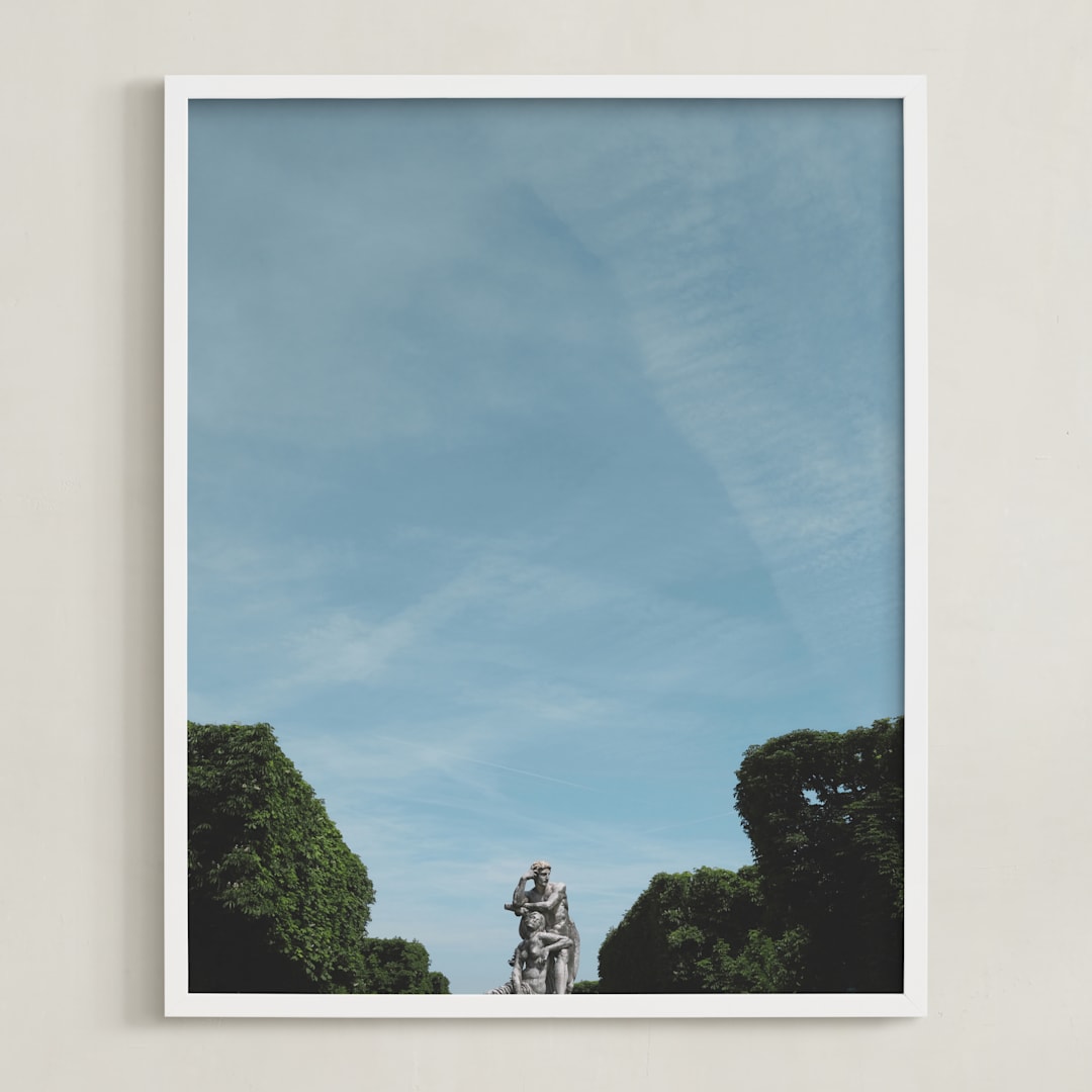 "Le Jardin" - Art Print in naturel by Claire - Framed