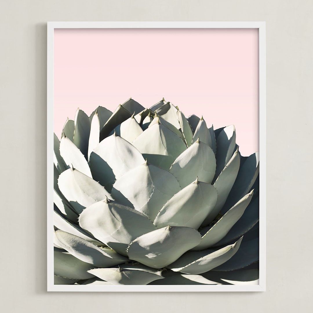 "Pink Agave" - Art Print in Blush by Wilder California - Framed