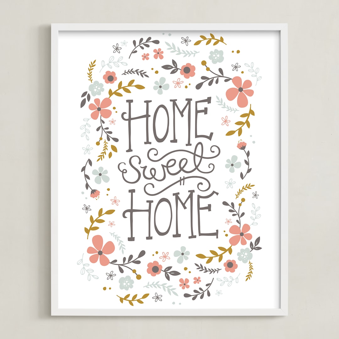 "Home Sweet Home" - Art Print in Pastel by Kristen Smith - Framed