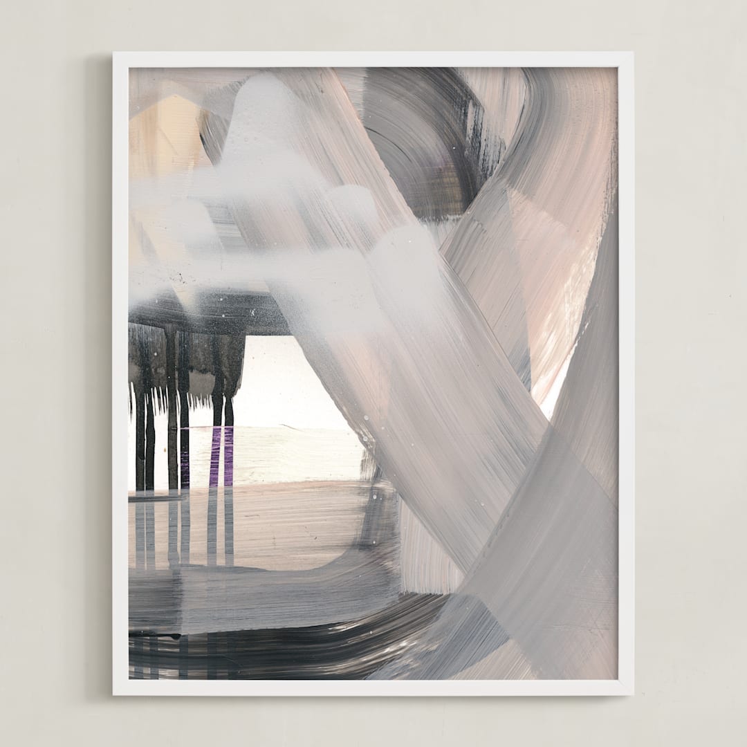"Pushing Through" - Art Print in Neutrals by Angela Simeone - Framed