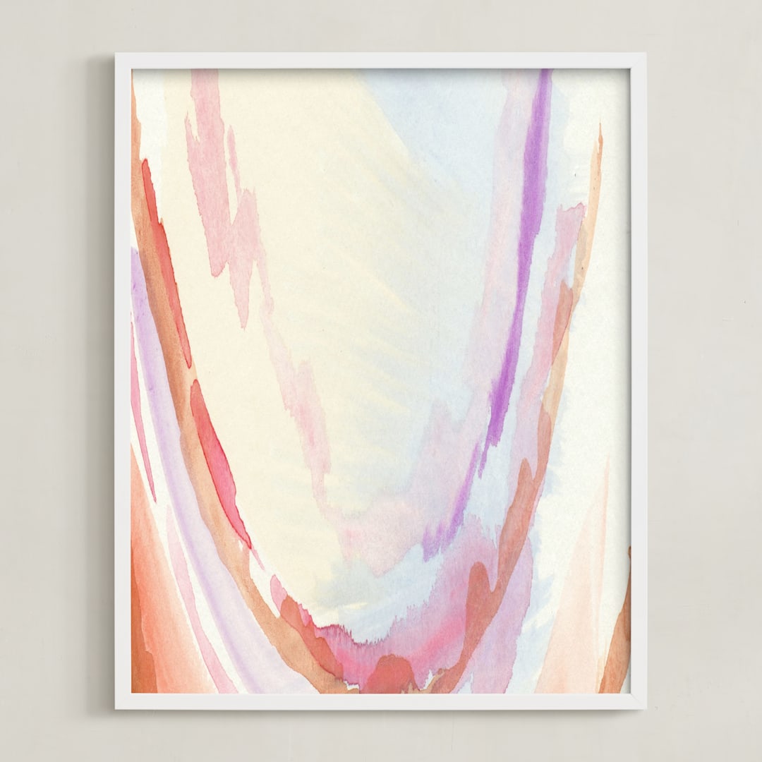 "At The Edge" - Art Print in Coral Rust by Grace Kreinbrink - Framed