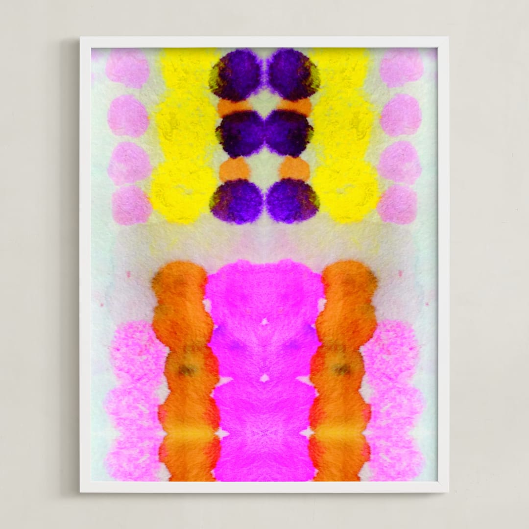 "Hot pink" - Art Print in Hot pink by HAPI ART - Framed