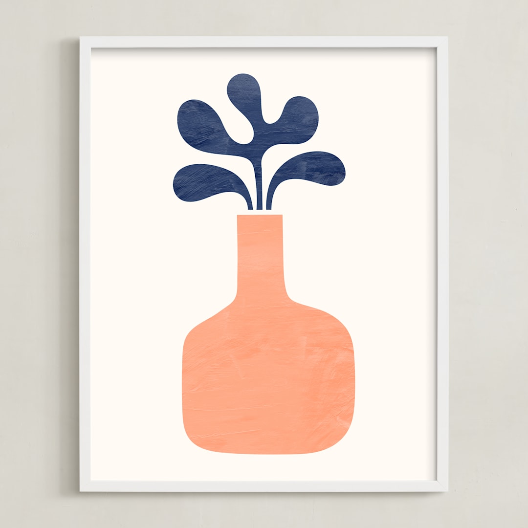 "Modern Vase #1" - Art Print in Blush by Field and Sky - Framed