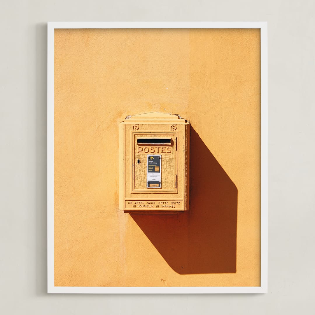 "La Poste" - Art Print in Bright Yellow by lulu and isabelle - Framed