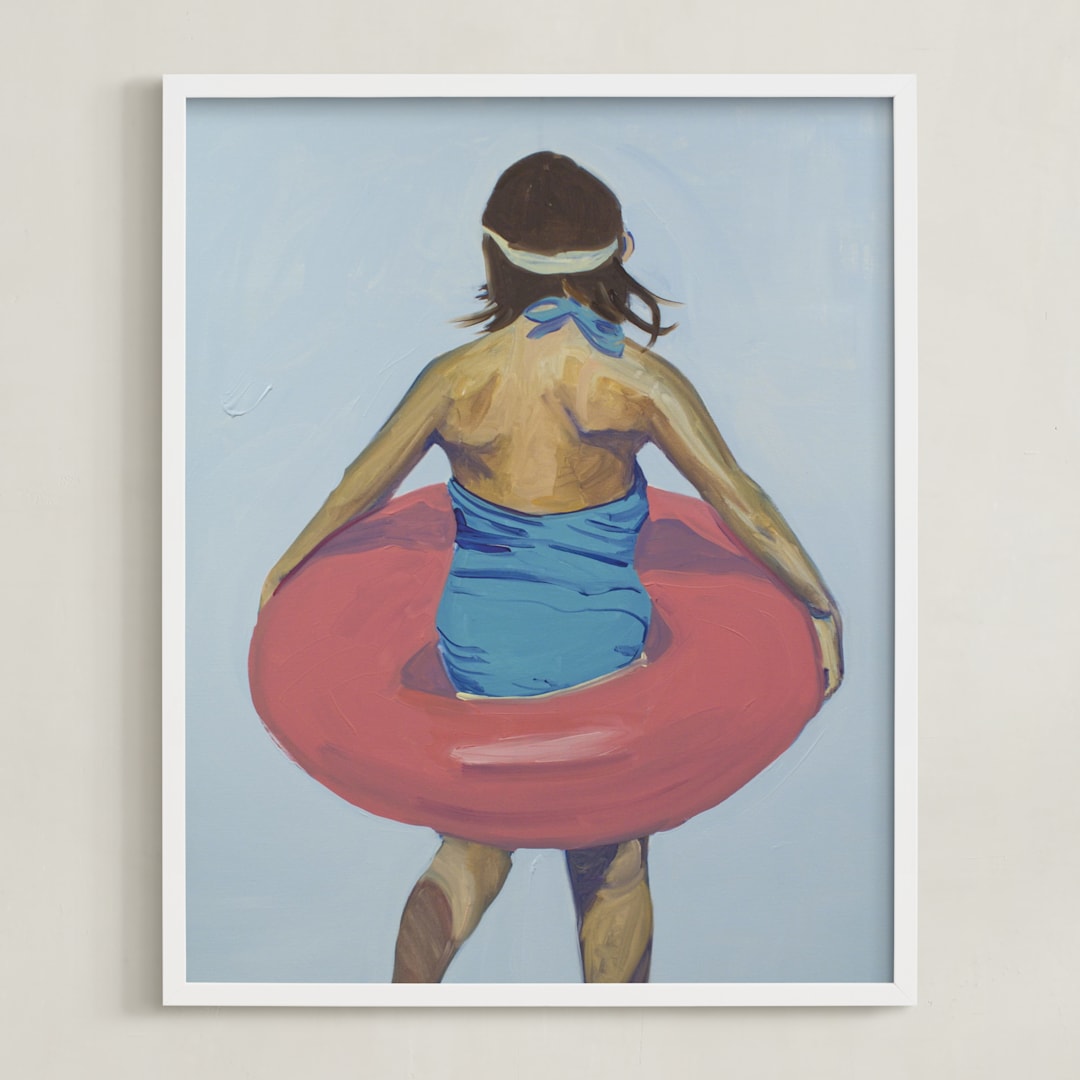 "Violet Intertube 1" - Art Print in Cerulean Blue by Annie Seaton - Framed