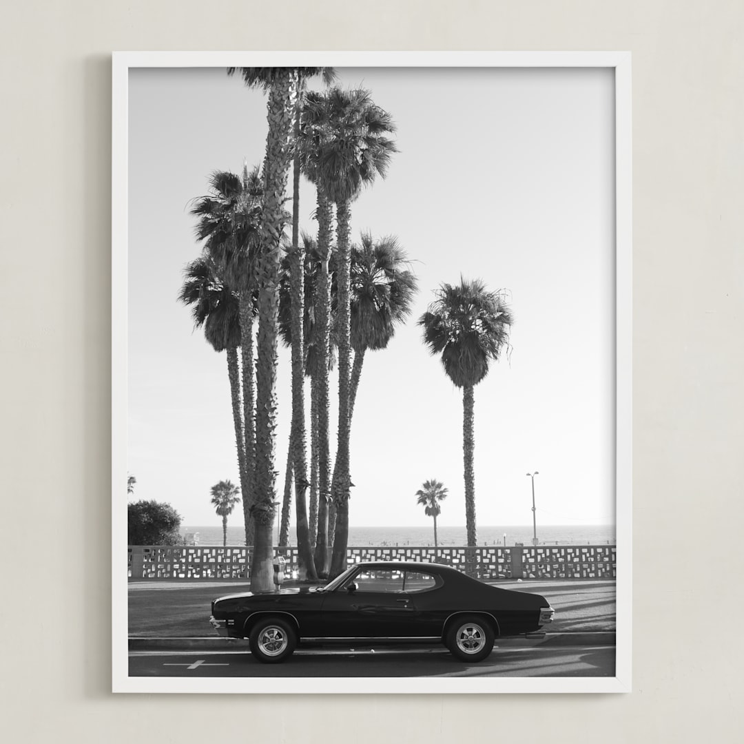 "Ocean Avenue" - Art Print in Black and White by Kaitlin Rebesco - Framed