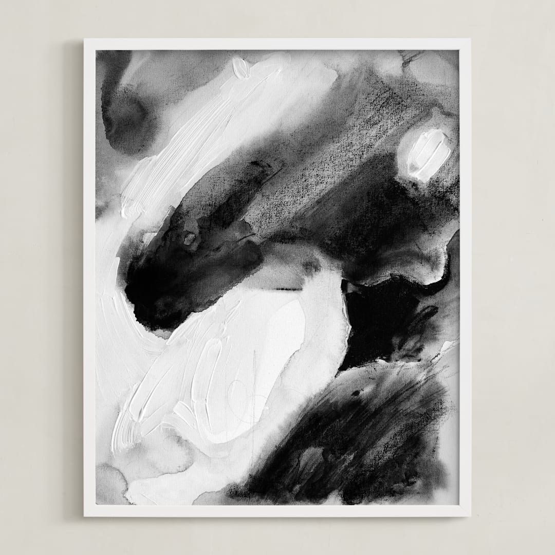 "Hemingway" - Art Print in Midnight Charcoal by Katherine Jury - Framed