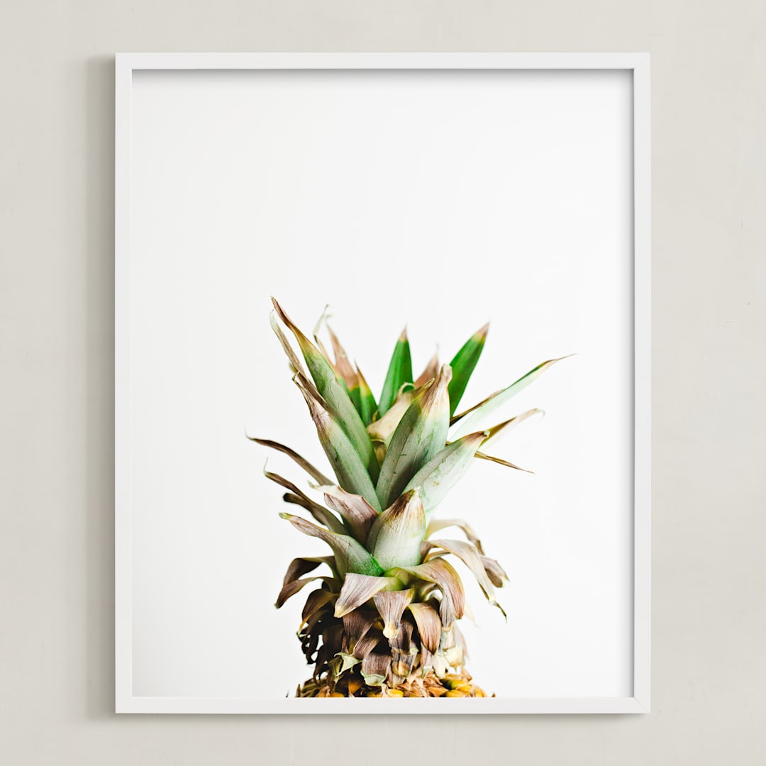"Pining for Pineapple" - Art Print in pineapple green by Joni Tyrrell - Framed