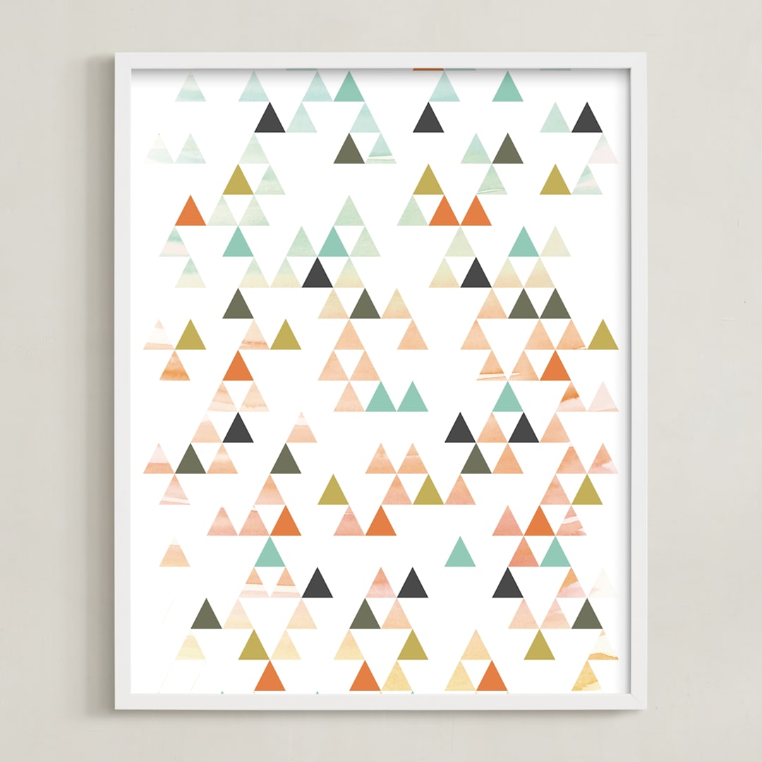 "Apertures No. 6" - Art Print in Coral by Genna Blackburn - Framed