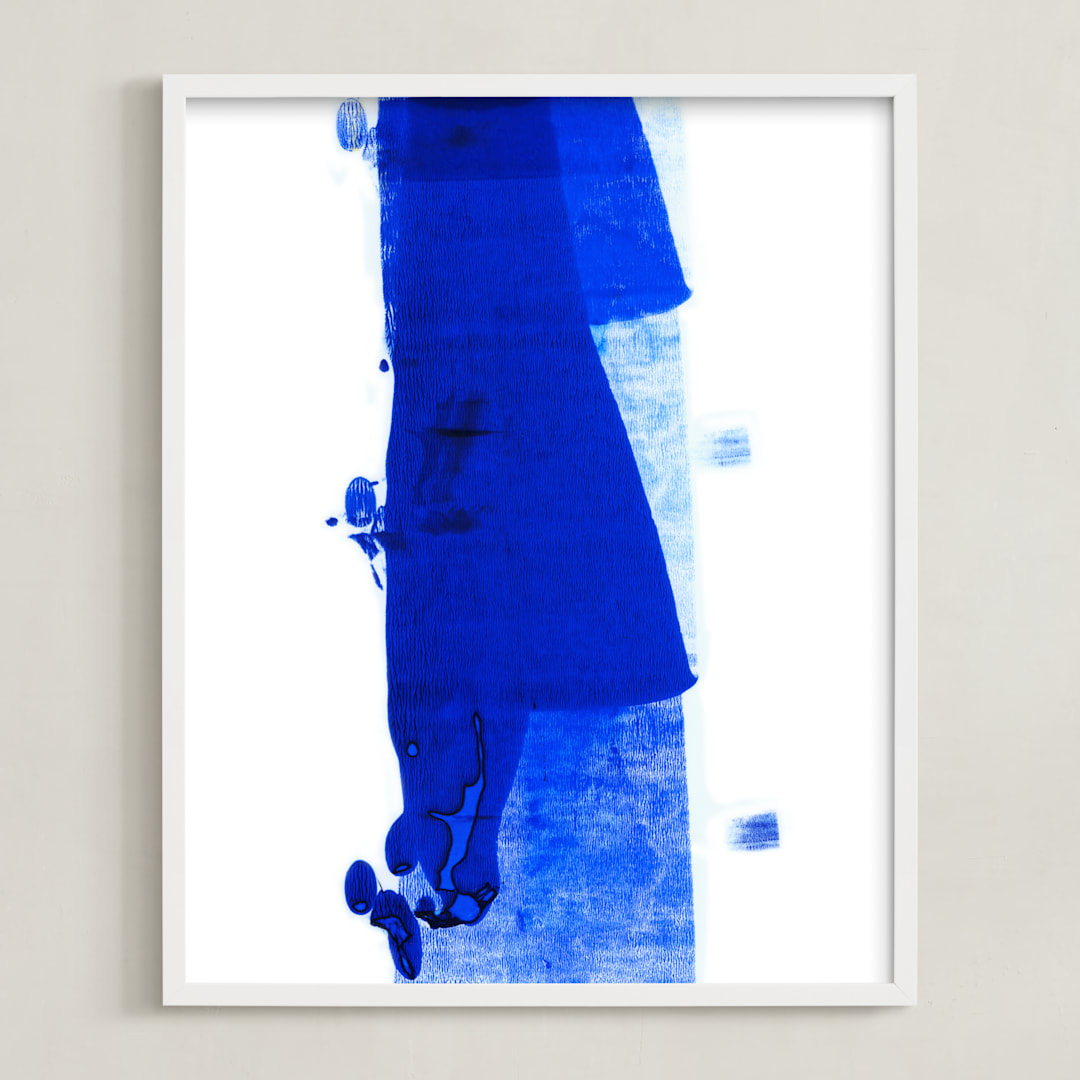 "Fashion-Walk" - Art Print in Deep Bright Blue by ANA GAION - Framed