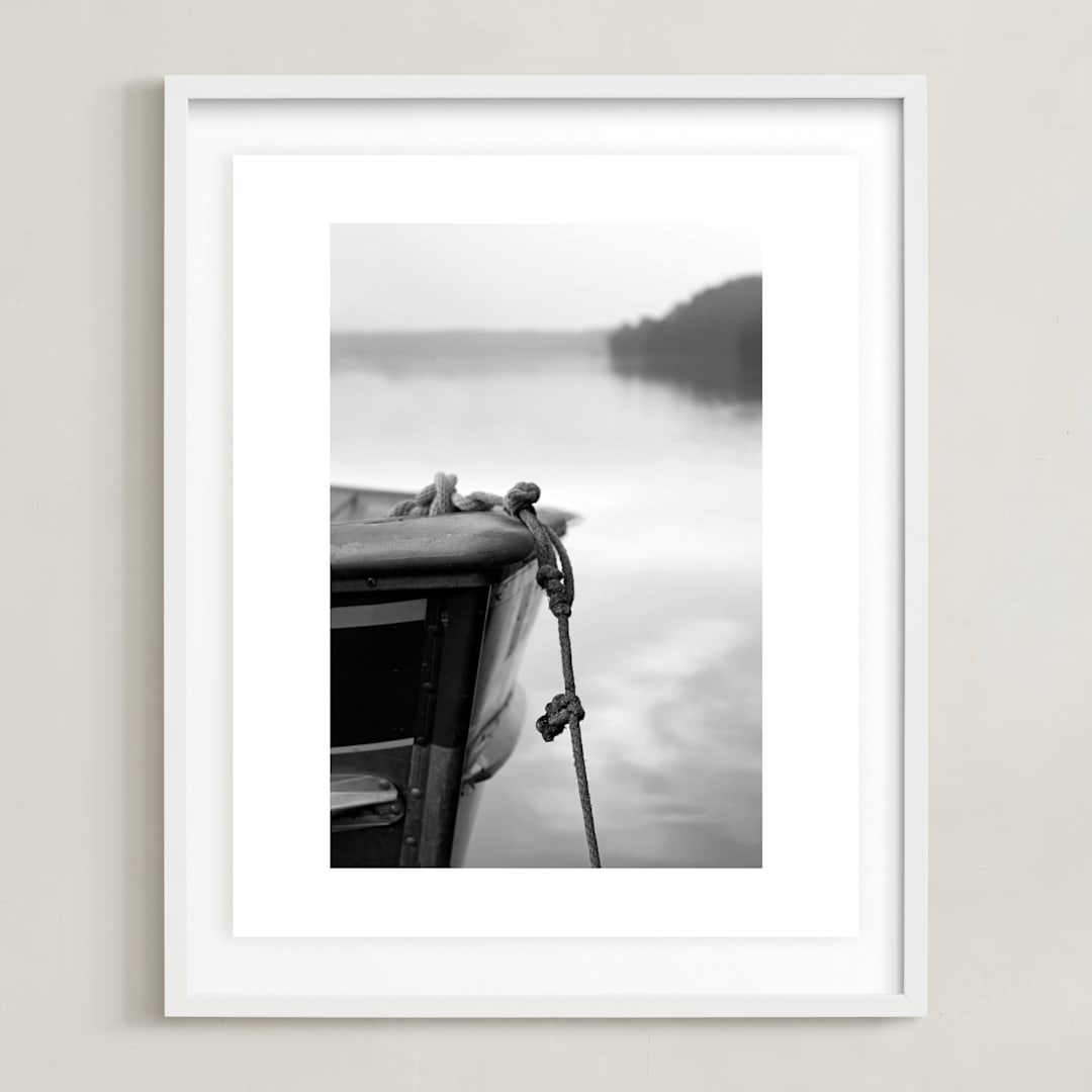 "from here to there" - Art Print in Misty Grey by Karen Kaul - Framed