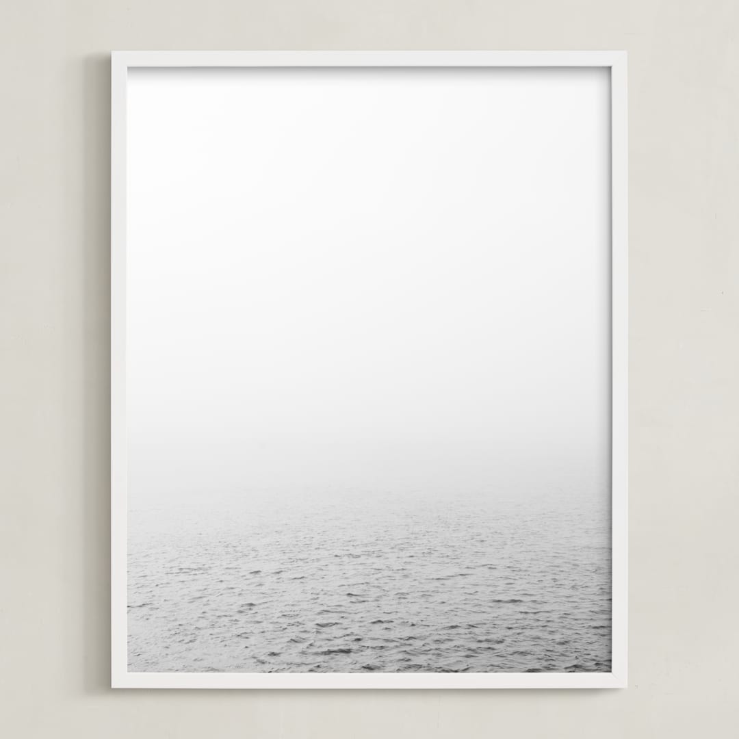 "Breathe" - Art Print in Fog Grey by Emily Denis - Framed