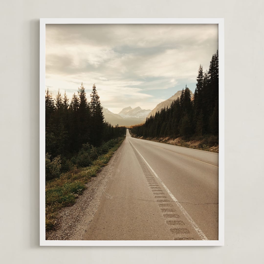 "Road Less Traveled" - Art Print in White by Alannah Kittle - Framed