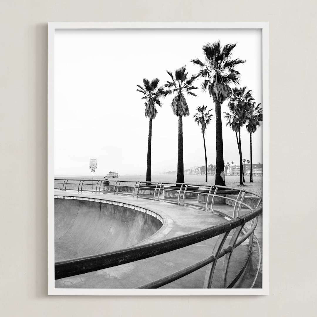 "Concrete Wave" - Art Print in Concrete Grey by Irene Suchocki - Framed