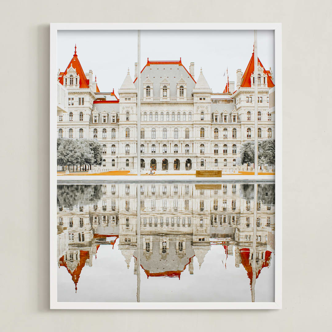 "Seeing Double" - Art Print in Saffron by Sadye Sagov - Framed