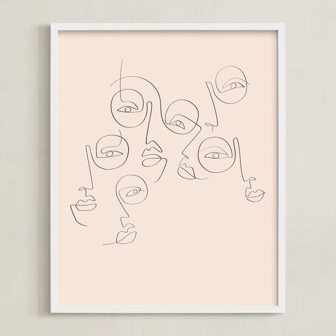 "lunettes" - Art Print in Linen by On Friday We - Framed