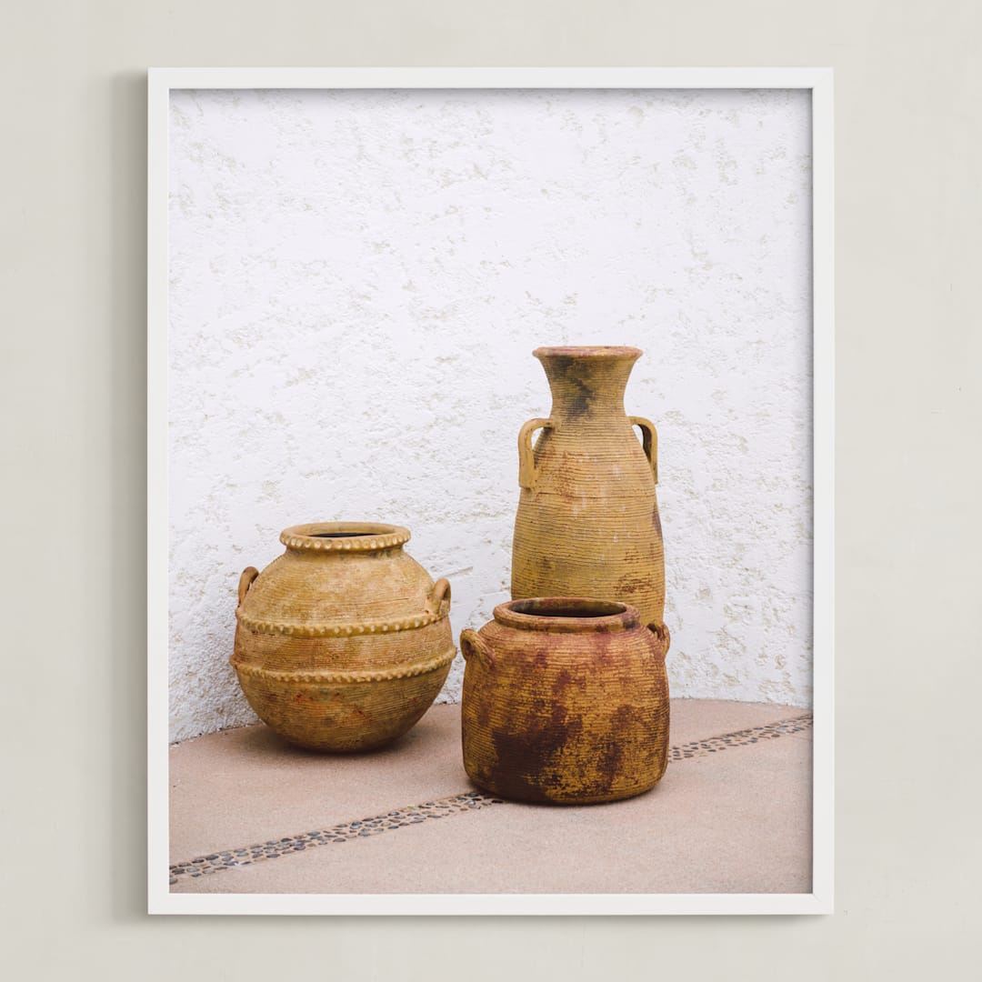"Pottery II" - Art Print in Terracotta by Crystal Lynn Collins - Framed