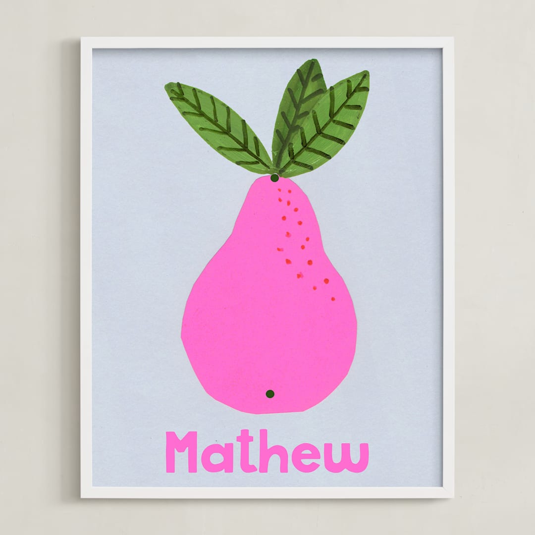 "My Fruity Family II" - Personalized Art Print in Candy by Marta Crea - Framed