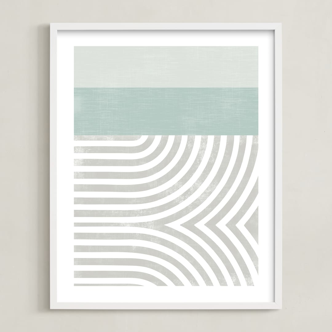 "Curve Appeal VI" - Art Print in Mint by Tanya Lee Design - Framed