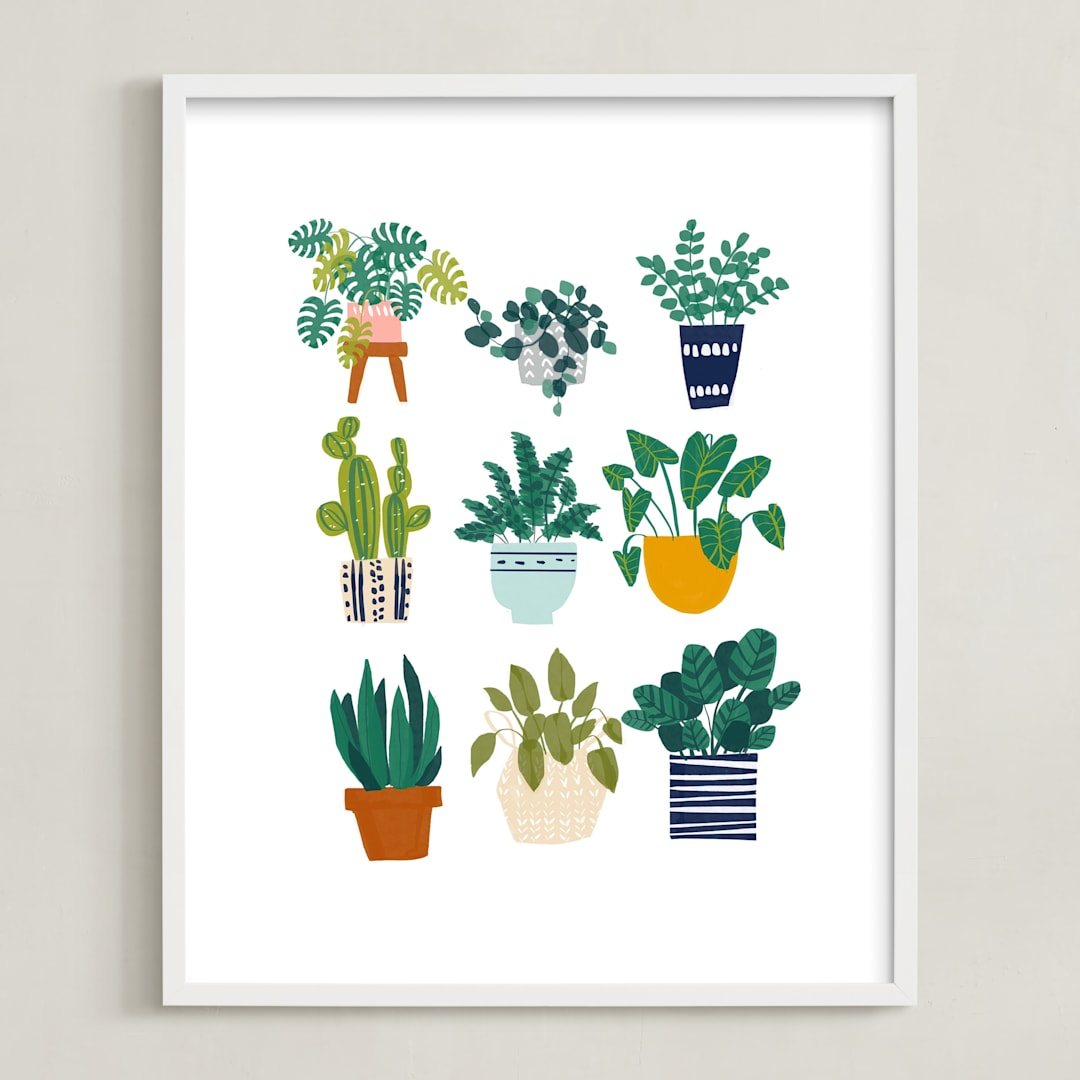 "Planted" - Art Print in Fresh white by Afton Harding - Framed