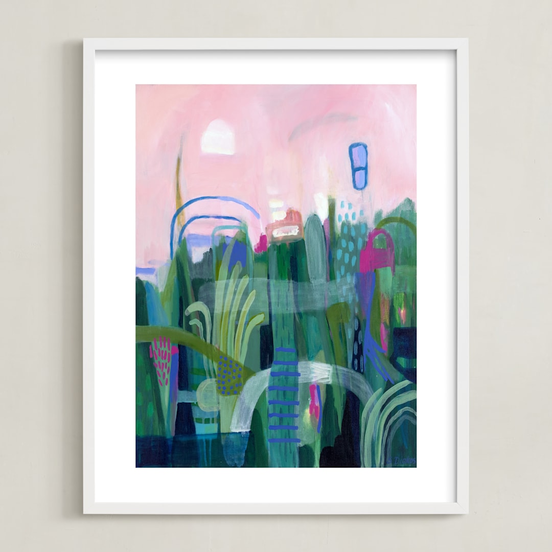 "Feel So Fine" - Art Print in Emerald Green by Sarina Diakos - Framed