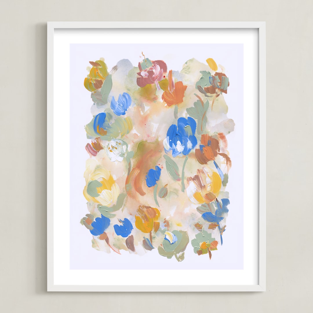 "Cornflower" - Art Print in Cornflower Blue by Suzanna Toole - Framed