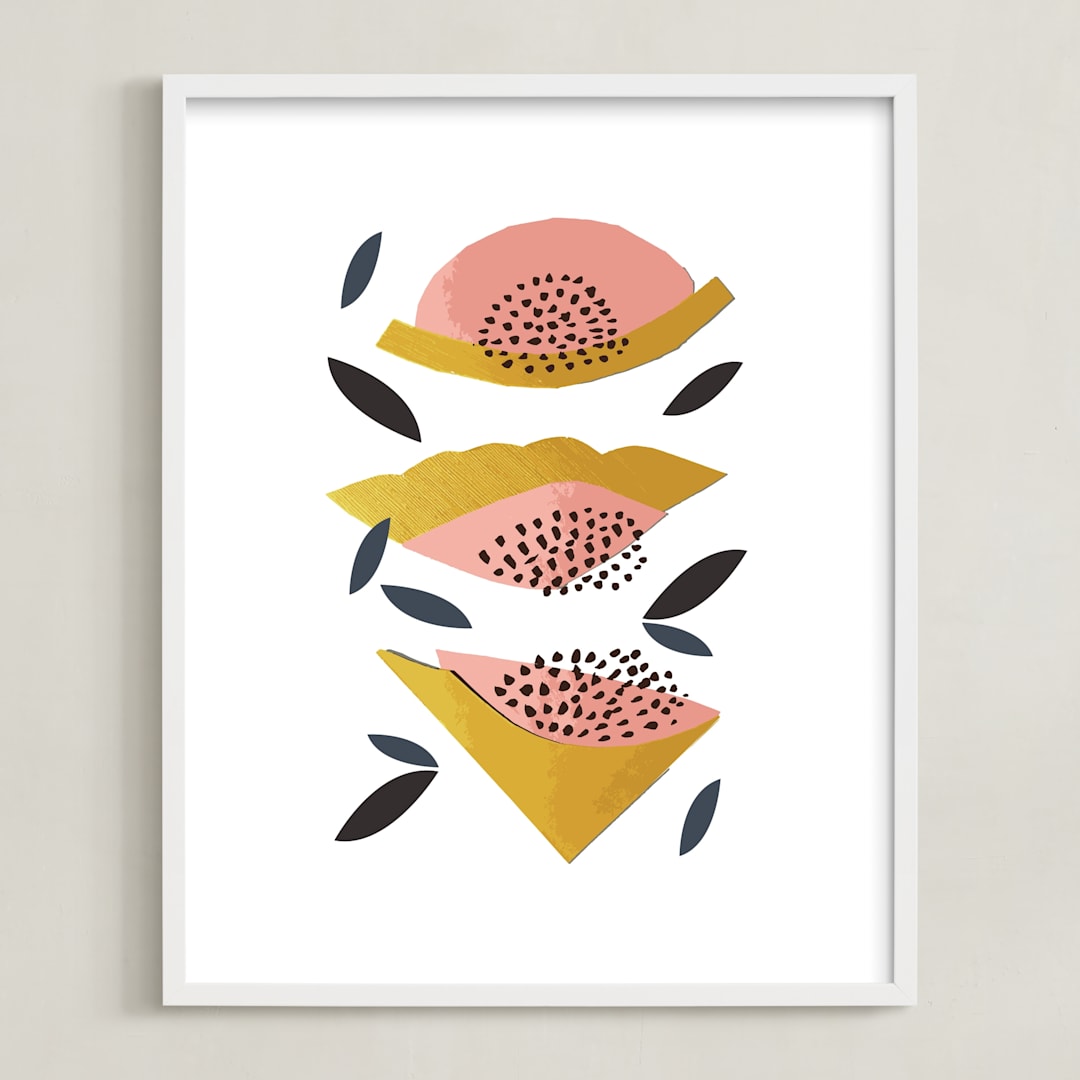 "Honey Melon" - Art Print in Sunshine by Jenna Skead - Framed