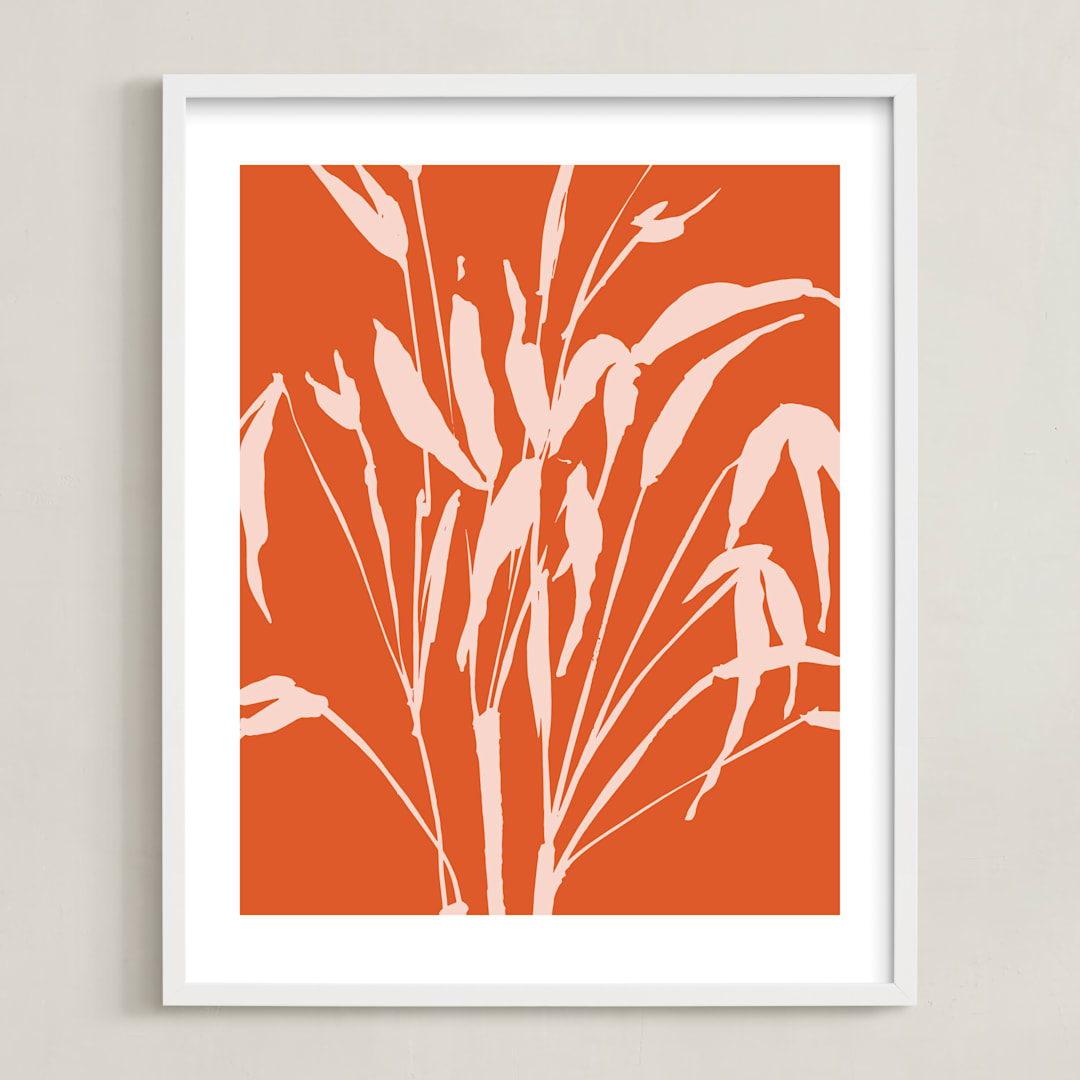 "Partial Sun" - Art Print in Persimmon by sue prue - Framed
