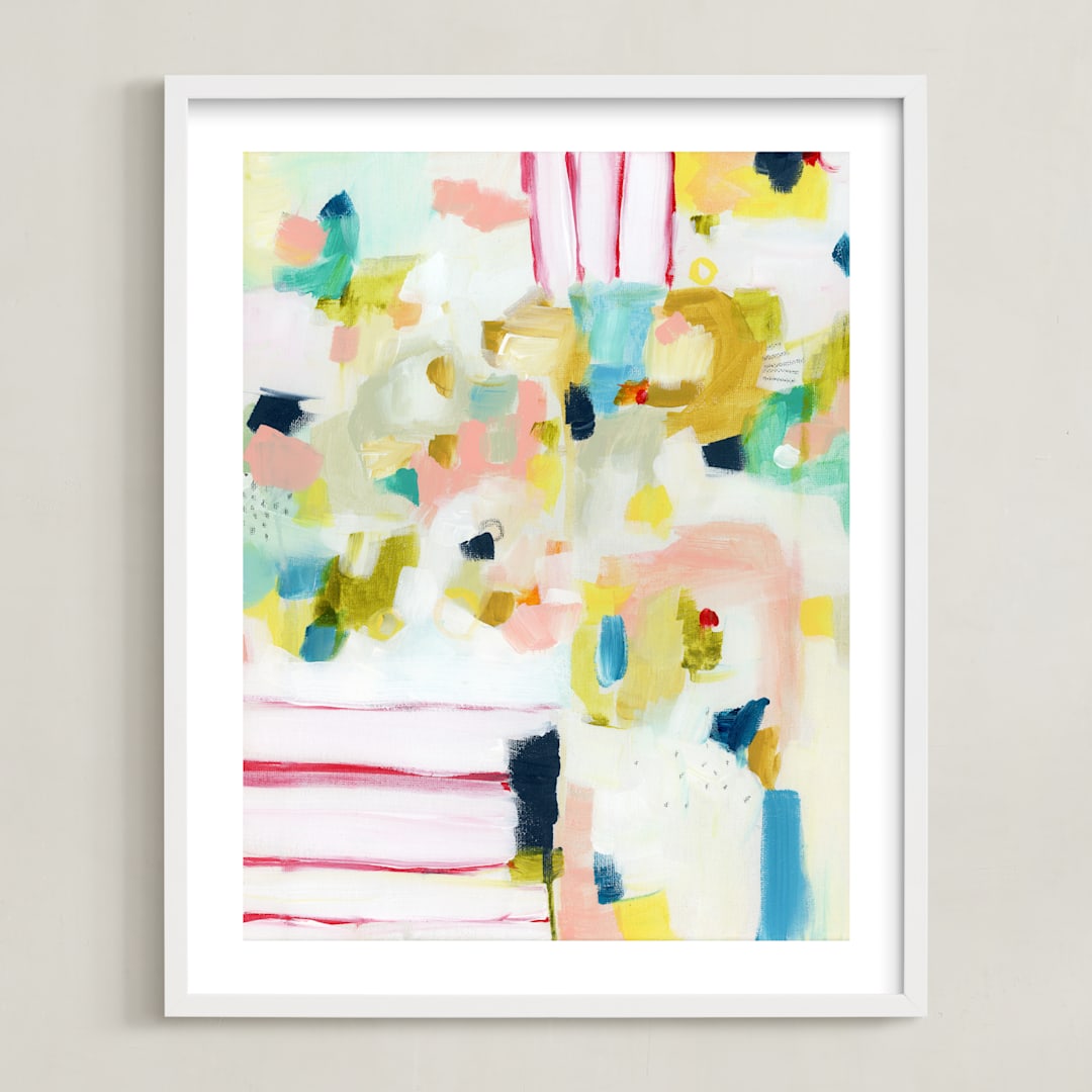 "Flip Flop" - Art Print in Olive by Lindsay Megahed - Framed