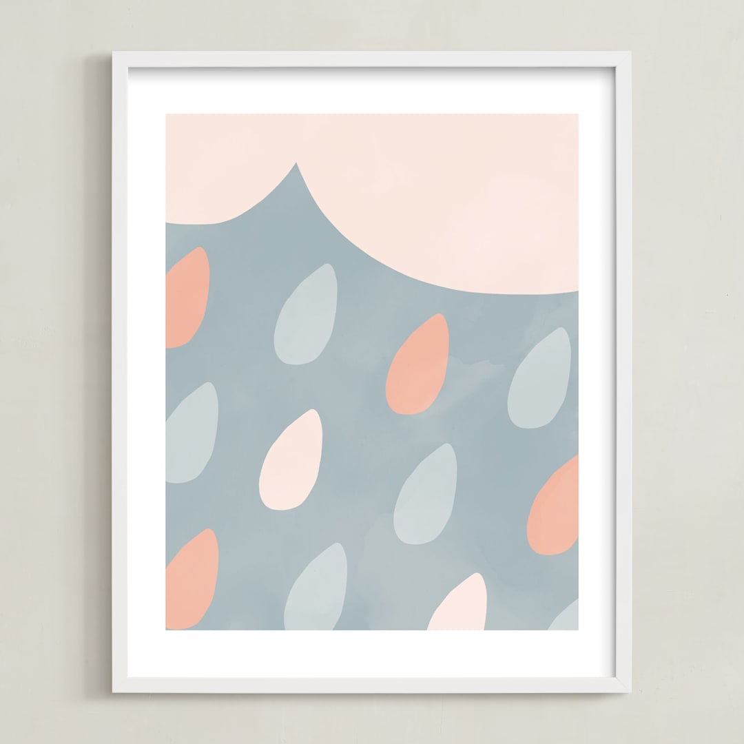 "Spring Rain" - Art Print in Blush by Iveta Angelova - Framed