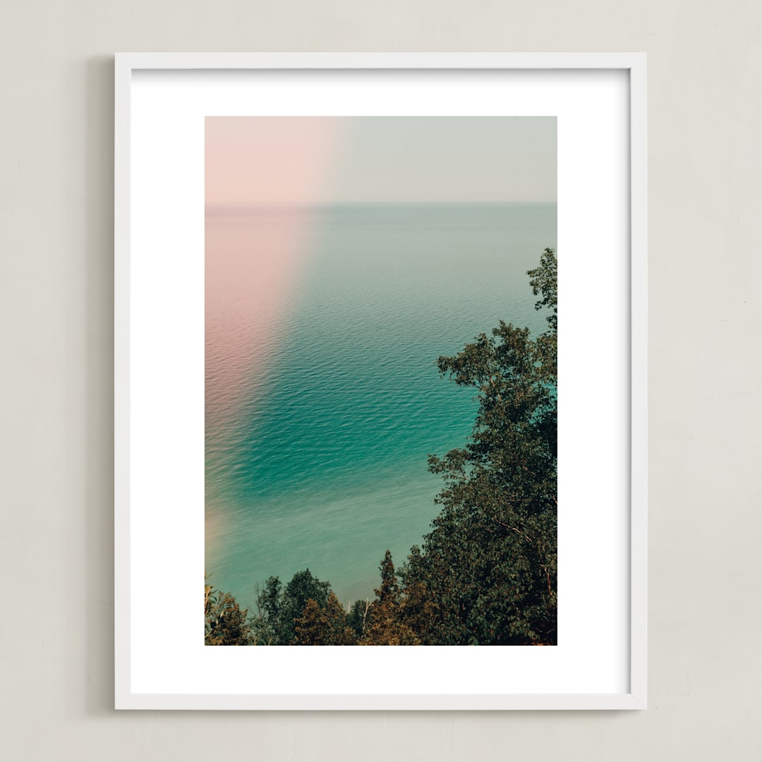 "Idyllic Day" - Art Print in Blue Aqua by OLIVIA JOY ST.CLAIRE - Framed