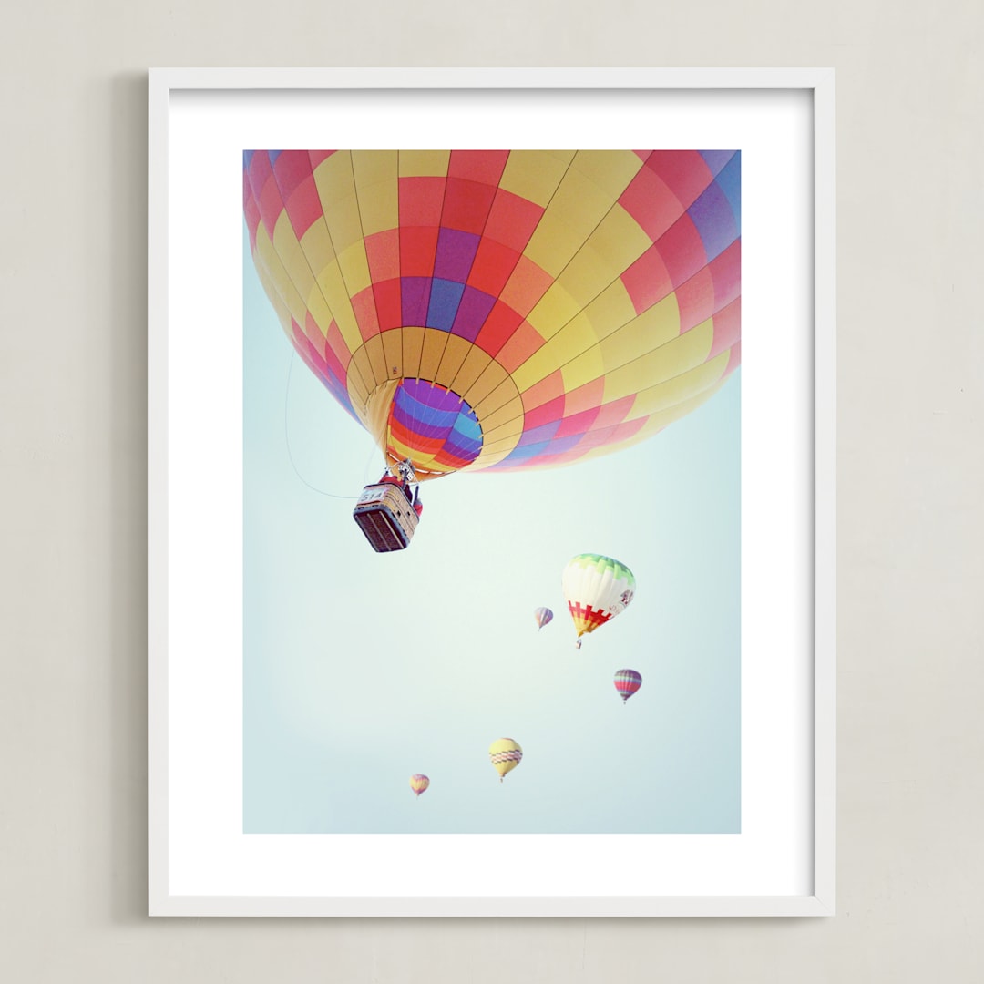 "Summer Sky" - Art Print in Sky Blue by Haley Warner - Framed