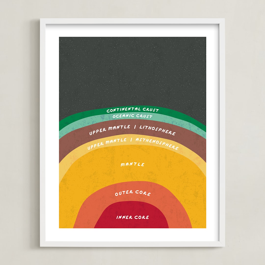 "The Earth" - Art Print in Magma by Erica Krystek - Framed