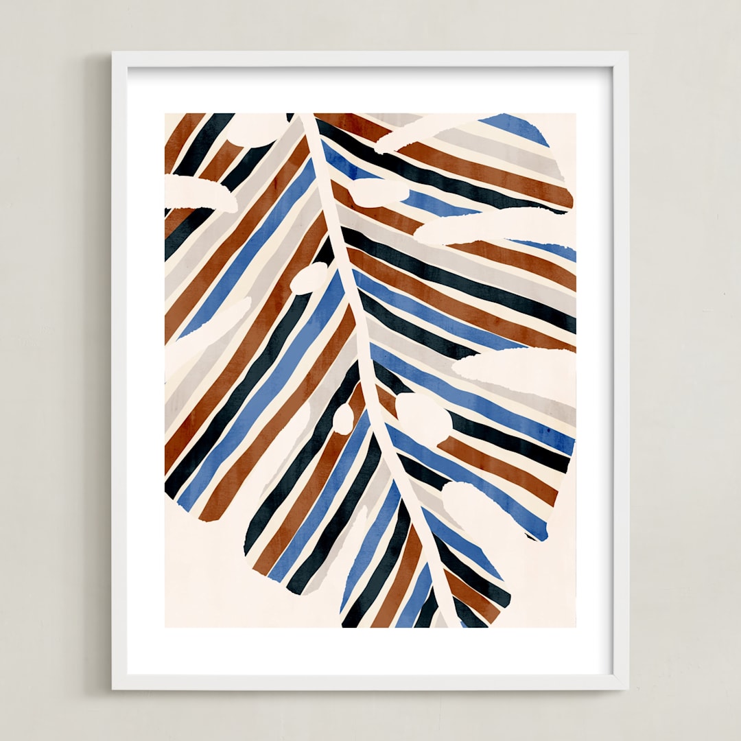 "Abstract Monstera Leaf" - Art Print in Cinnamon by Iveta Angelova - Framed