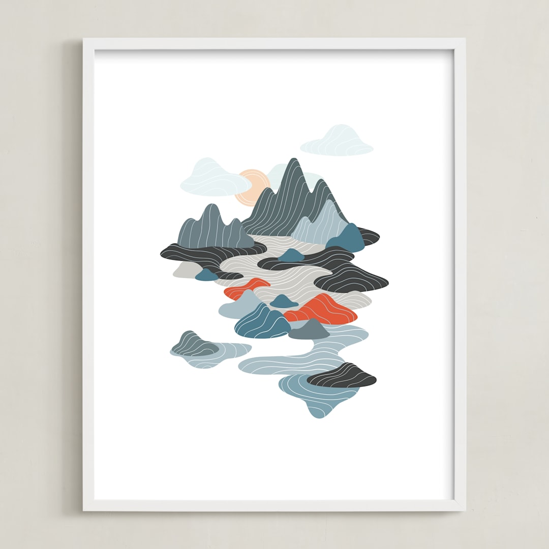 "sky valley" - Art Print in sky grey by so-mi - Framed
